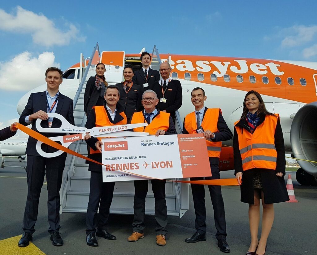 Inauguration de la ligne Rennes-Lyon d'Easy Jet