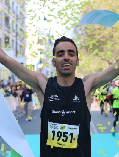 Hamza El Ouardi à l'arrivée de l'Urban Trail de Rennes