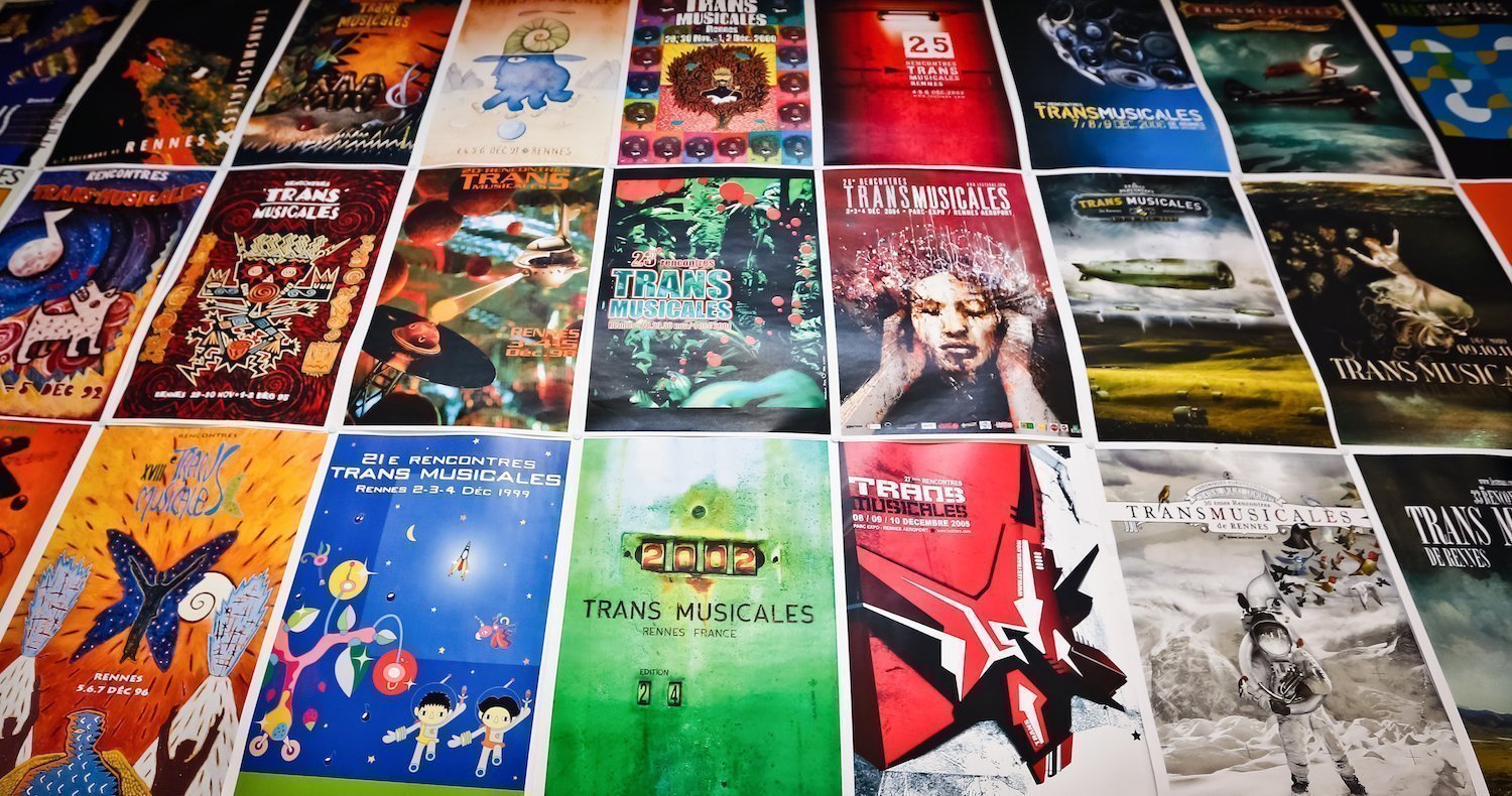 Les affiches des Transmusicales de Rennes