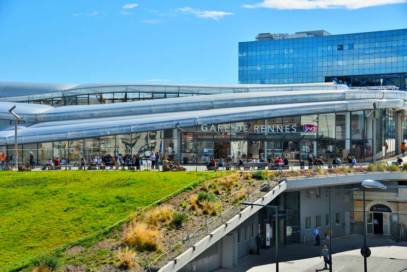 Vue extérieure de la gare de Rennes