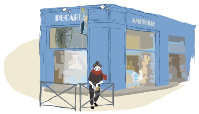 Dessin de la devanture de la boutique