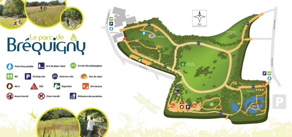 Le plan du parc de Bréquigny à Rennes
