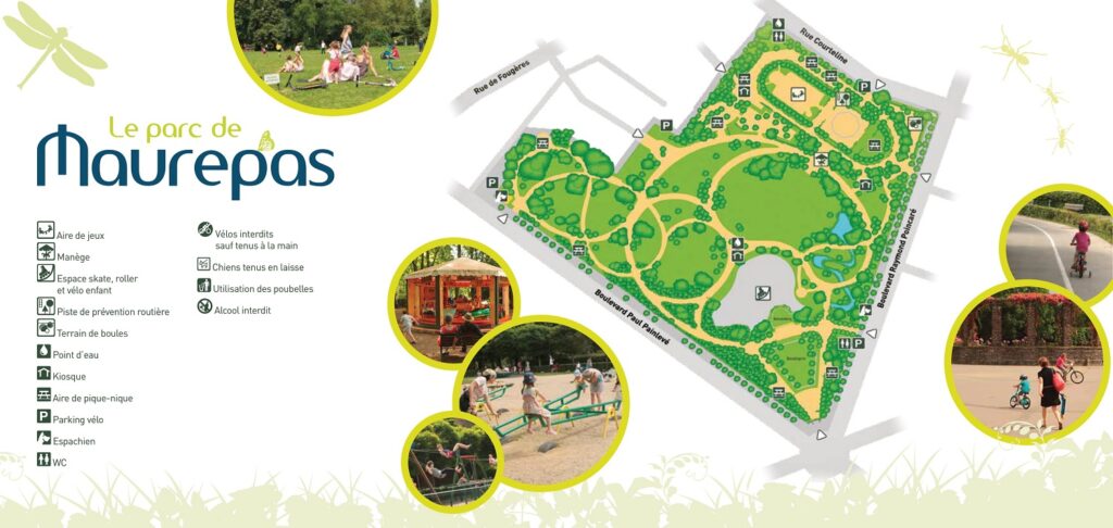 Le plan du parc de Maurepas à Rennes