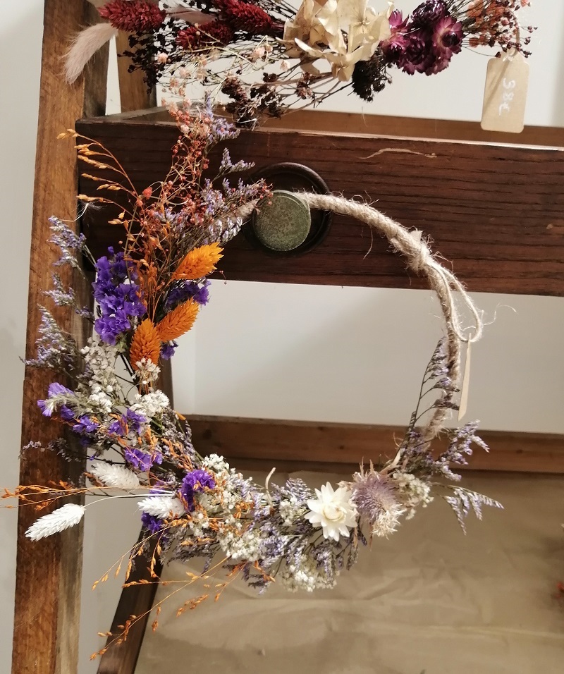 Atelier couronne de fleurs séchées