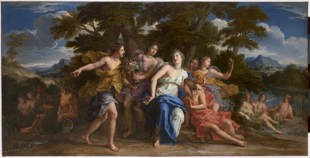 Tableau de Noël Coypel Nymphes présentant une corne d'abondance à Amalthée Entre 1699 et 1704 Huile sur toile