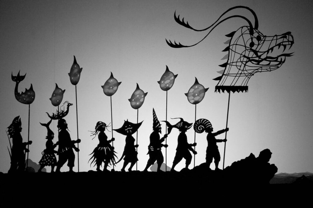 Théâtre d'ombres, spectacle la Renverse de la compagnie ombres portées.