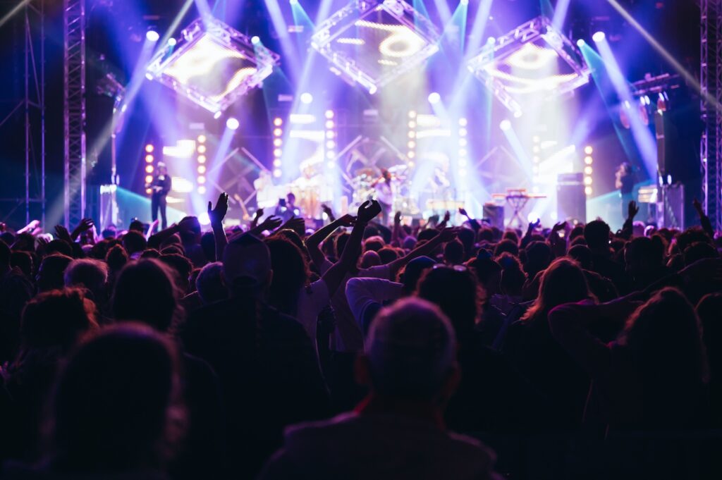 Ambiance pendant un concert aux Transmusicales de Rennes au Parc Expo