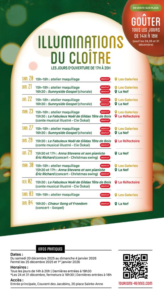 Programme de l'Ouverture du cloître au cœur du Couvent des Jacobins 2025