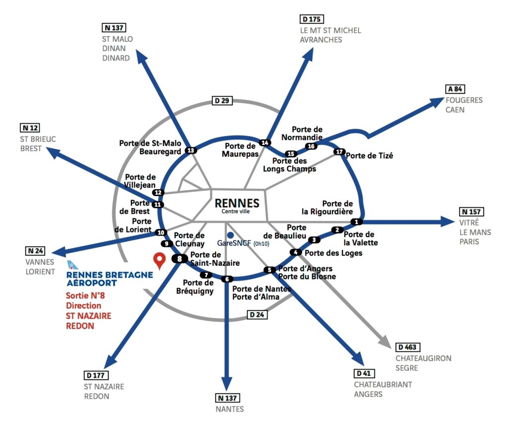 Pan d'accès à l'aéroport de Rennes
