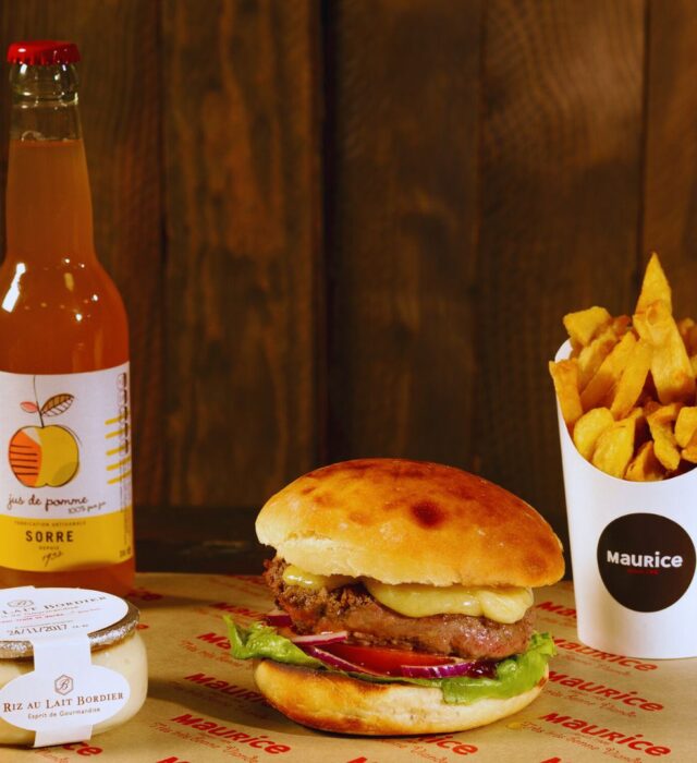 Menu avec burger de la Boucherie Maurice