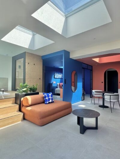 Pièce de vie de la Villa Piedra Majorelle