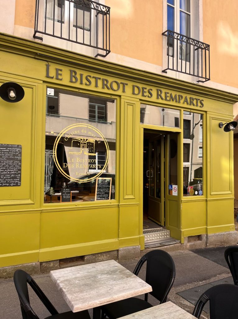 Devanture du Bistrot des Remparts, à Rennes